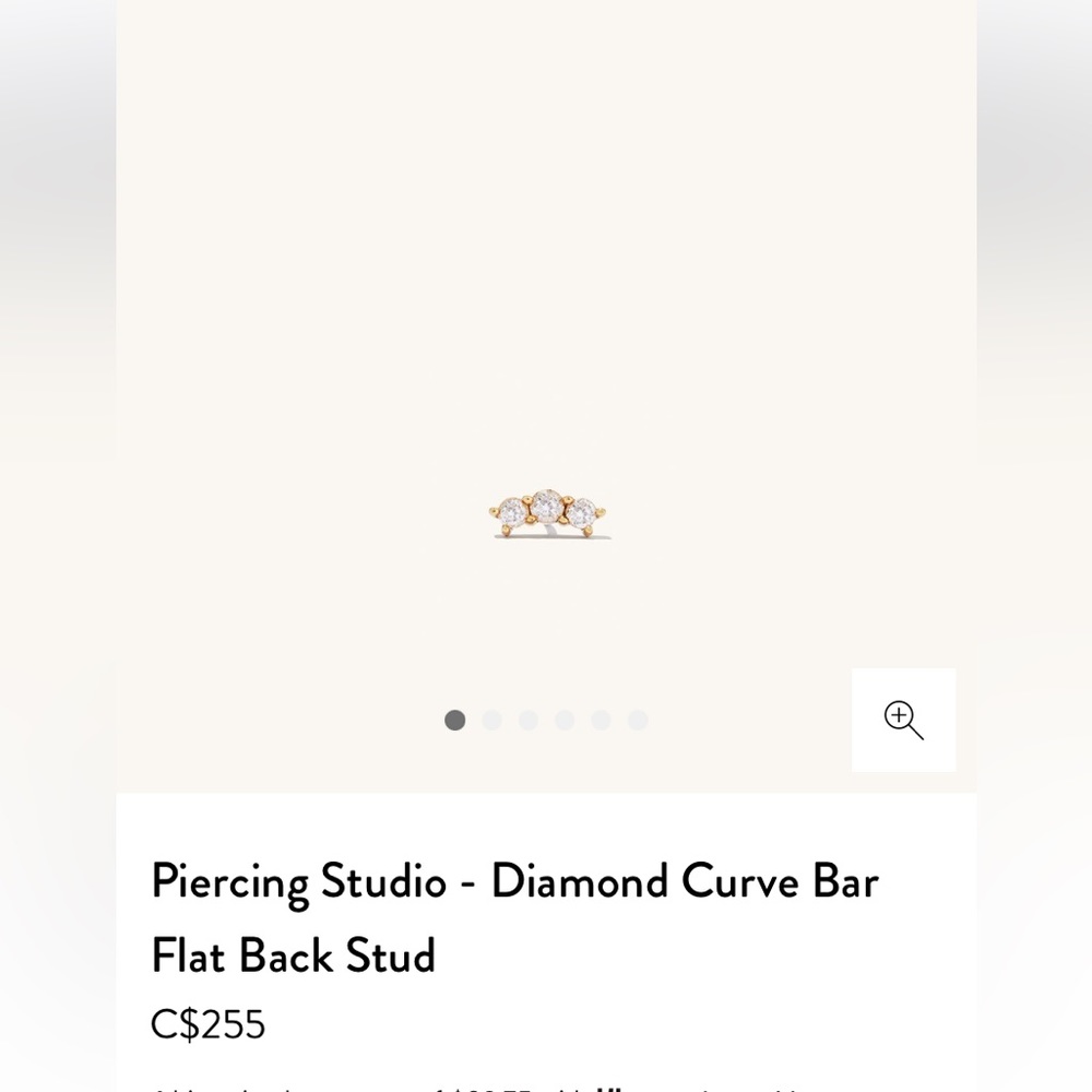 Mejuri White Gold Diamond Curve Bar Stud